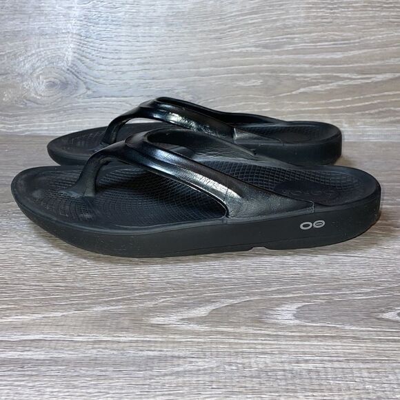 Oofos Oolala Triple Black Foam Women’s Size 10/EU 41 Recovery Flip Flop Sandals - Picture 3 of 11